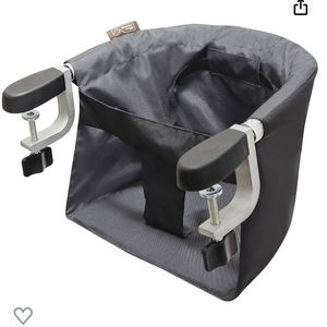 Mountain buggy clip-on high chair in gray. Includes travel bag